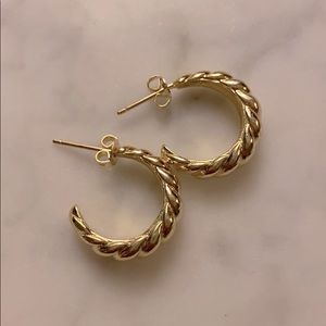 Brand New Gold Vermeil Croissant Earrings
